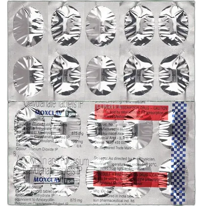 moxclav 1000mg tablet 10's